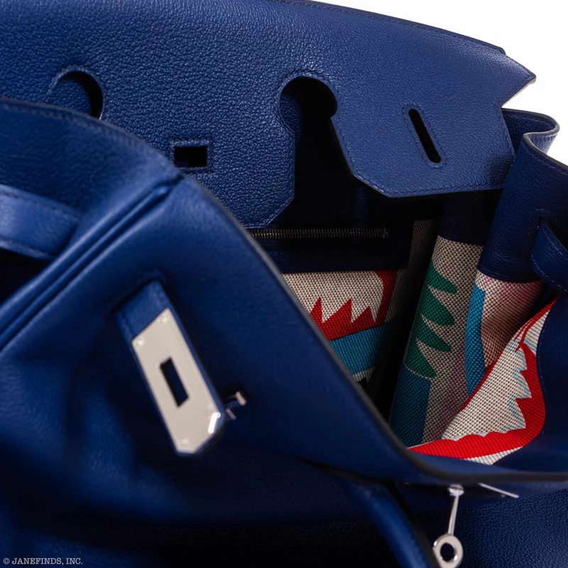 Hermès Birkin 35 Blue Saphir Novillo "Sea, Surf and Fun" Interior Palladium Hardware 5 Hermès Birkin 35 Blue Saphir Novillo "Sea, Surf and Fun" Interior Palladium Hardware - Image 5