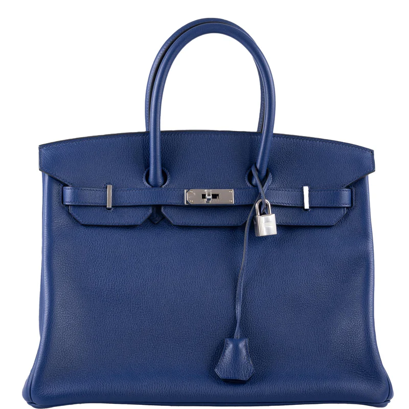 Hermès Birkin 35 Blue Saphire Taurillon Novillo leather Palladium Hardware 1 Hermès Birkin 35 Blue Saphire Taurillon Novillo leather Palladium Hardware (2)