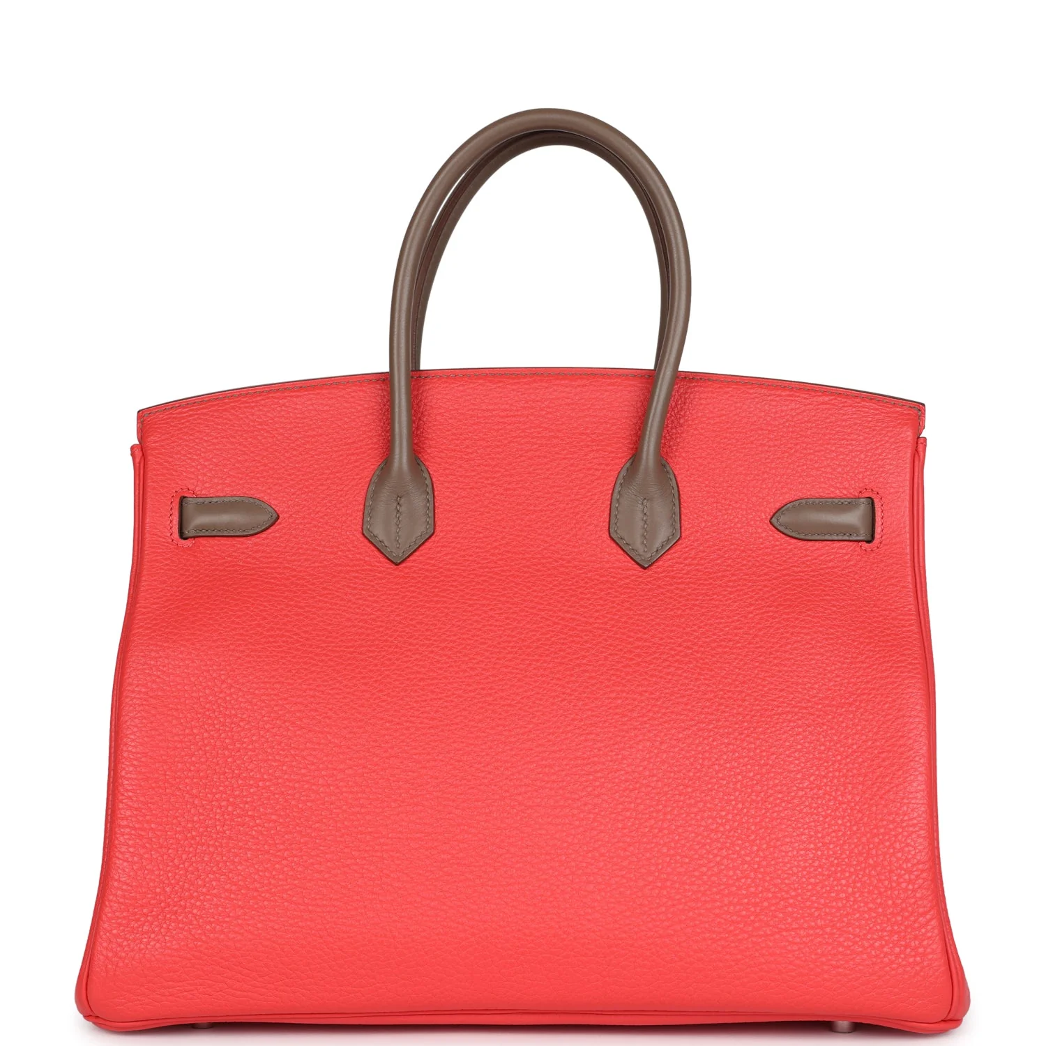 Hermès Birkin 35 Cascade Rose Jaipur, Etoupe and Argile Swift and Clemence Brushed Palladium Hardware 2 Hermès Birkin 35 Cascade Rose Jaipur, Etoupe and Argile Swift and Clemence Brushed Palladium Hardware - Image 2