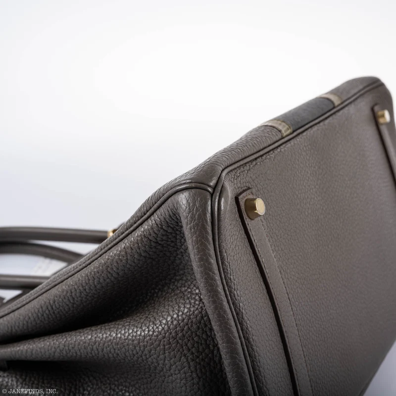 Hermès Birkin 35 Club Etain & Graphite Clemence Gris Fonce Lizard Permabrass Hardware 5 Hermès Birkin 35 Club Etain & Graphite Clemence Gris Fonce Lizard Permabrass Hardware - Image 5