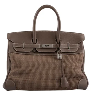 Hermès Birkin 35 Crinoline & Etoupe Clemence with Palladium Hardware (1)