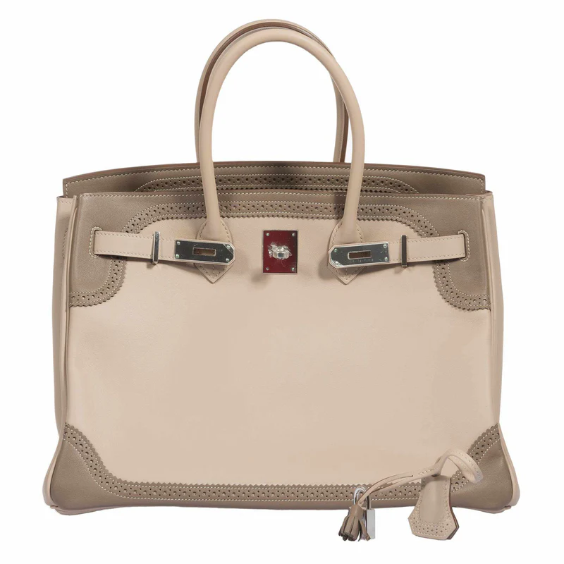 Hermès Birkin 35 Ghillies Argile & Etoupe Swift Leather Palladium Hardware 1 Hermès Birkin 35 Ghillies Argile & Etoupe Swift Leather Palladium Hardware