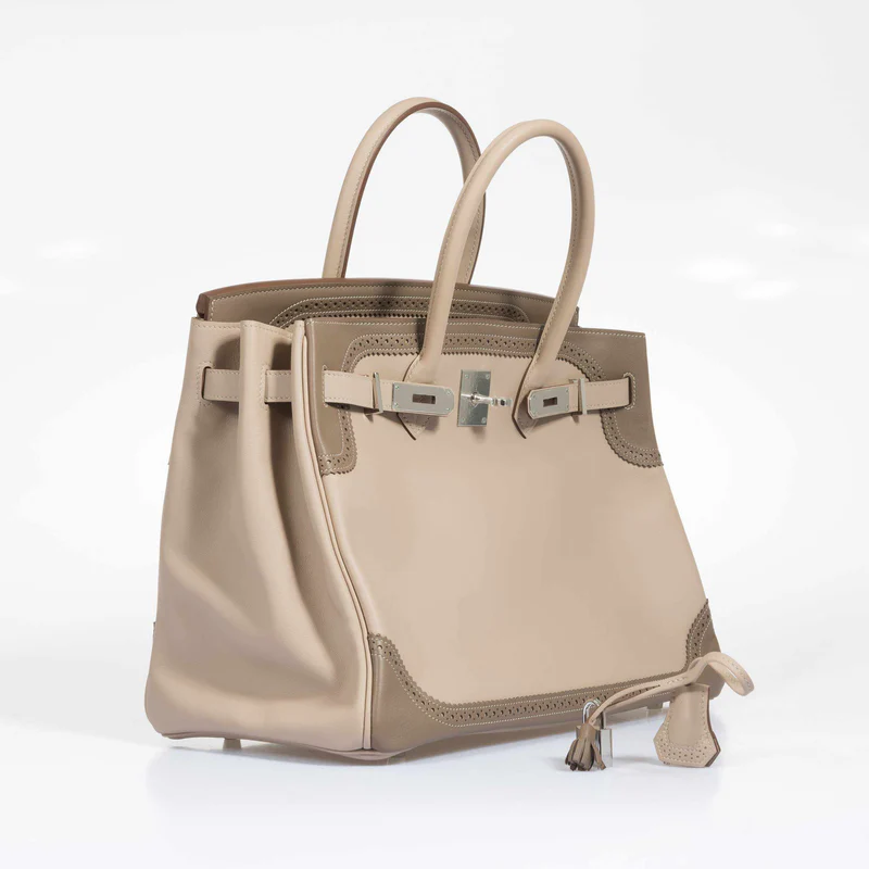 Hermès Birkin 35 Ghillies Argile & Etoupe Swift Leather Palladium Hardware 3 Hermès Birkin 35 Ghillies Argile & Etoupe Swift Leather Palladium Hardware - Image 3