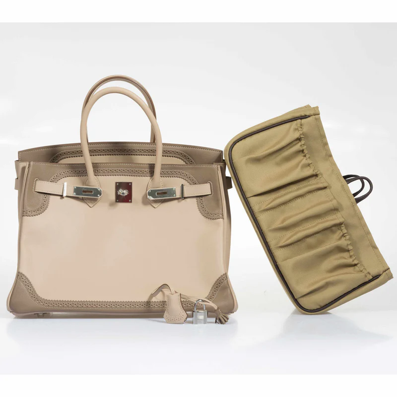 Hermès Birkin 35 Ghillies Argile Etoupe Swift Palladium Hardware 4 Hermès Birkin 35 Ghillies Argile Etoupe Swift Palladium Hardware - Image 4