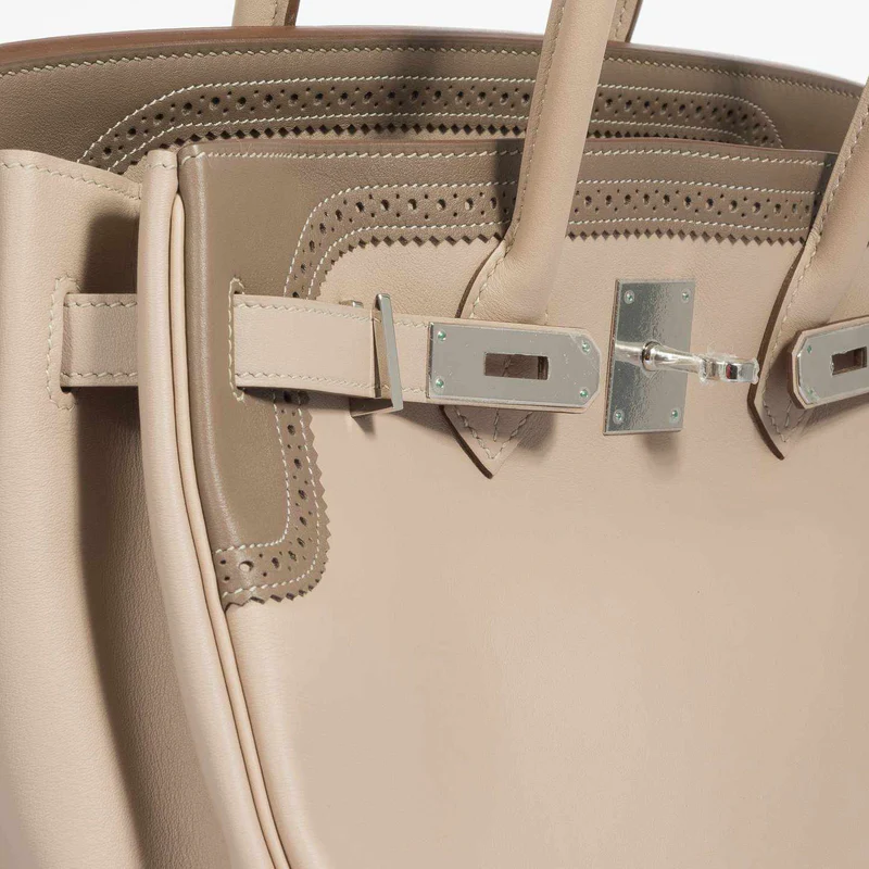 Hermès Birkin 35 Ghillies Argile Etoupe Swift Palladium Hardwar 3 Hermès Birkin 35 Ghillies Argile Etoupe Swift Palladium Hardwar - Image 3