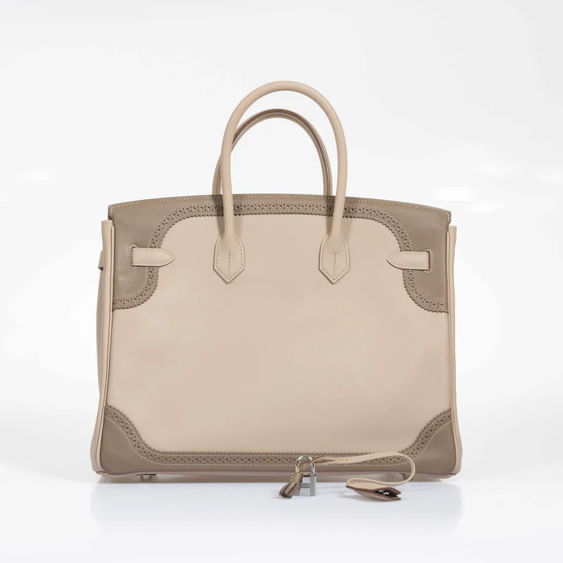 Hermès Birkin 35 Ghillies Argile Etoupe Swift Palladium Hardwar 2 Hermès Birkin 35 Ghillies Argile Etoupe Swift Palladium Hardwar - Image 2