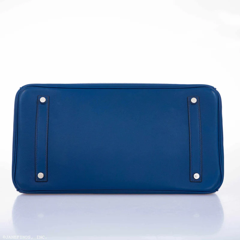Hermès Birkin 35 Ghillies Bleu Saphir Swift Leather & Toile Palladium Hardware 2 Hermès Birkin 35 Ghillies Bleu Saphir Swift Leather & Toile Palladium Hardware - Image 2