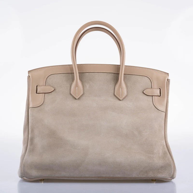 Hermès Birkin 35 "Grizzly" Limited Edition Argile Veau Doblis Suede Permabrass Hardware 3 Hermès Birkin 35 "Grizzly" Limited Edition Argile Veau Doblis Suede Permabrass Hardware - Image 3