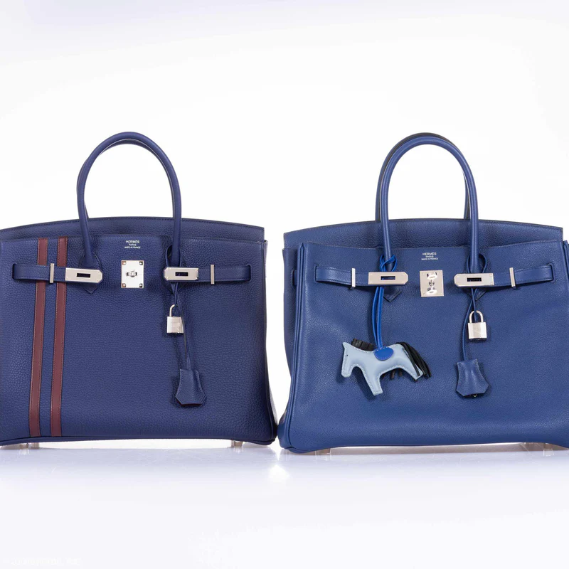 Hermès Birkin 35 Officier Blue Encre Verso Bordeaux Togo Palladium Hardware 3 Hermès Birkin 35 Officier Blue Encre Verso Bordeaux Togo Palladium Hardware - Image 3