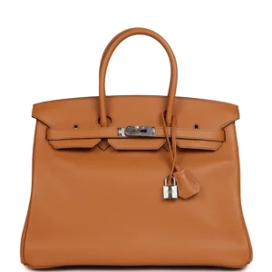 Hermès Birkin 35 Sea Surf and Fun Toffee Novillo Palladium Hardwar