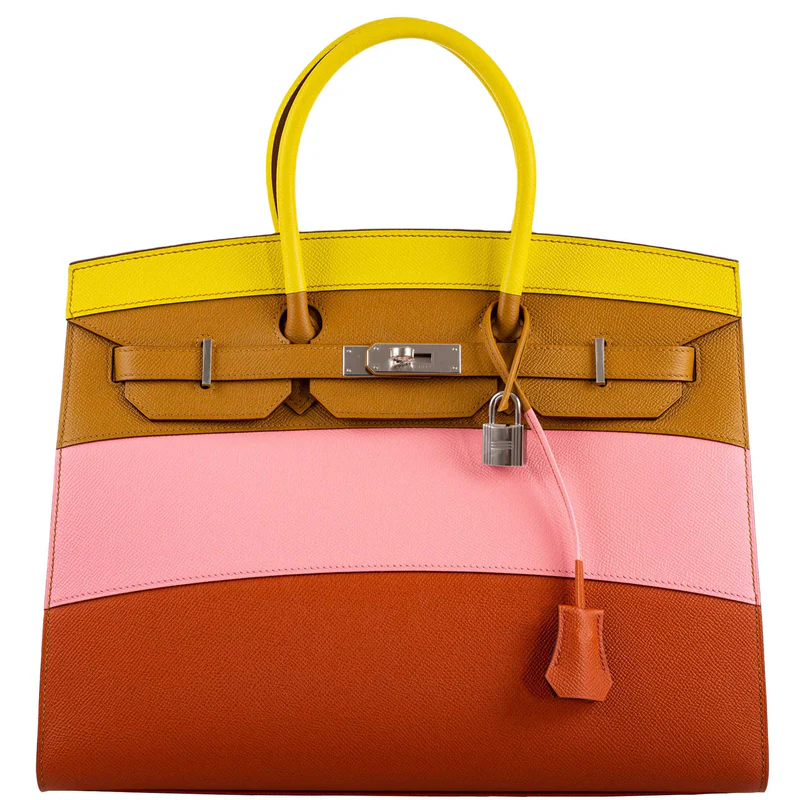 Hermès Birkin 35 Sellier "Sunrise" Rainbow Epsom Palladium Hardware 4 Hermès Birkin 35 Sellier "Sunrise" Rainbow Epsom Palladium Hardware - Image 4
