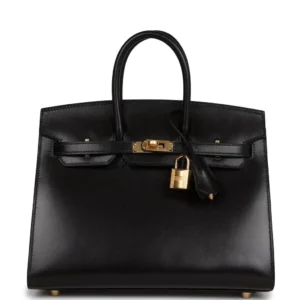 Hermès Birkin 25 Black côte à côte tuffetage and Swift Permabrass Hardware