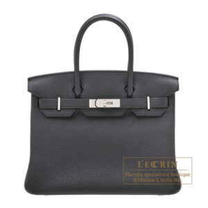 Hermes Birkin bag 30 Black Togo leather Silver hardware