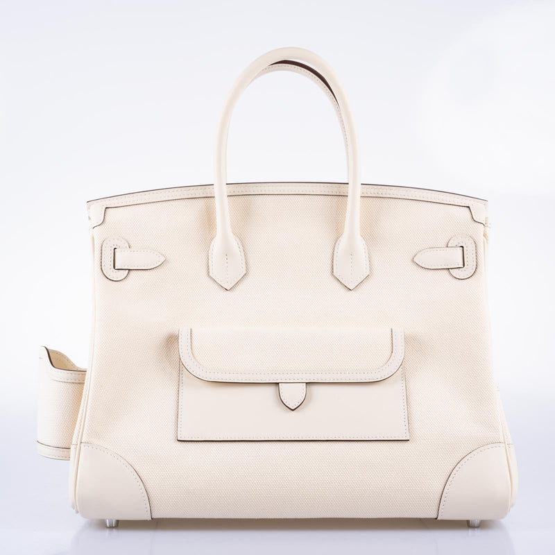 Hermès Cargo Birkin 35 Nata Toile Goeland and Swift Palladium Hardware 3 Hermès Cargo Birkin 35 Nata Toile Goeland and Swift Palladium Hardware - Image 3
