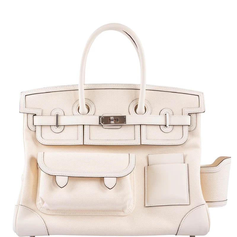 Hermès Cargo Birkin 35 Nata Toile Goeland and Swift Palladium Hardware 1 Hermès Cargo Birkin 35 Nata Toile Goeland and Swift Palladium Hardware