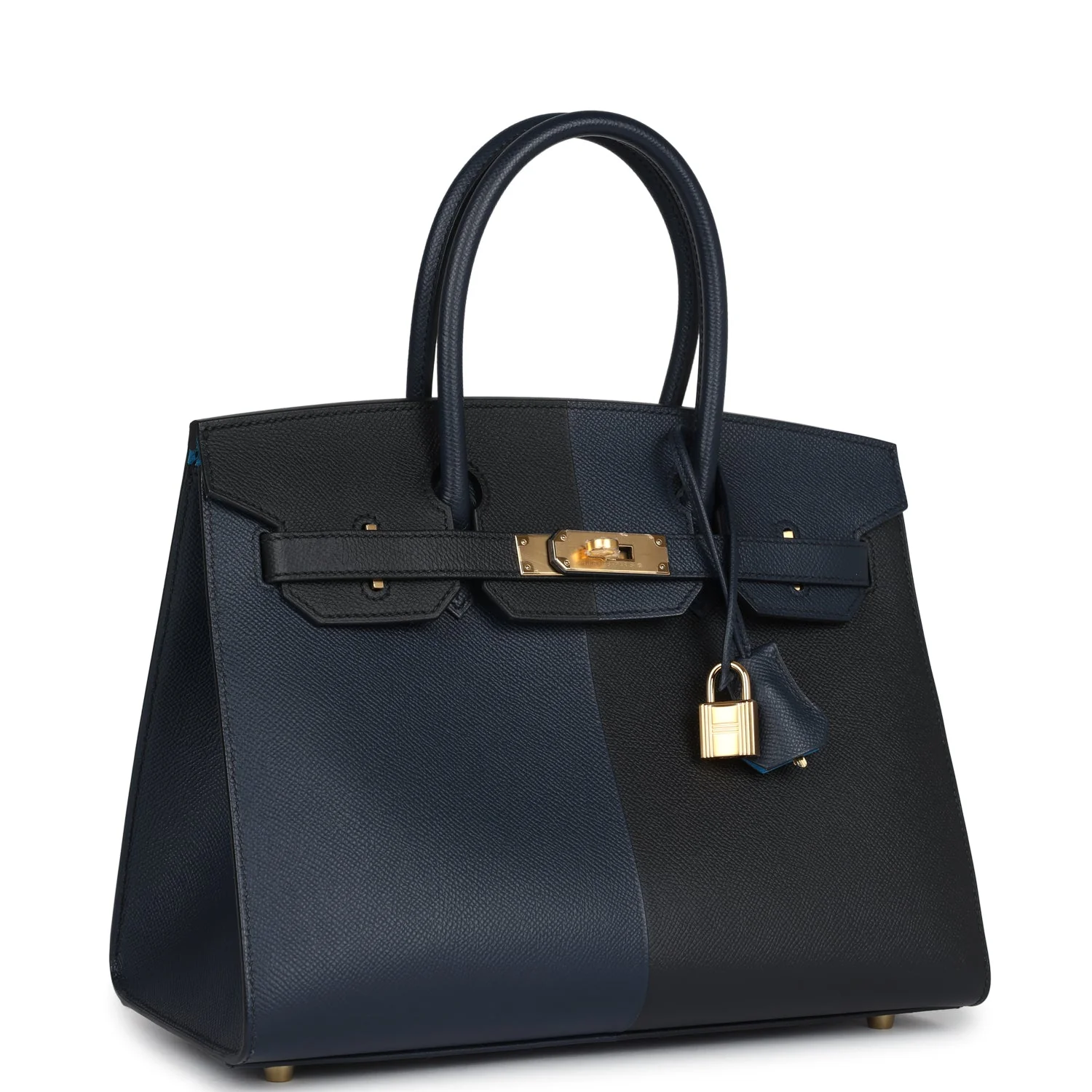 Hermès Casaque Birkin Sellier 30 Black, Bleu Indigo and Bleu Zanzibar Epsom Gold Hardware 3 Hermès Casaque Birkin Sellier 30 Black, Bleu Indigo and Bleu Zanzibar Epsom Gold Hardware - Image 3