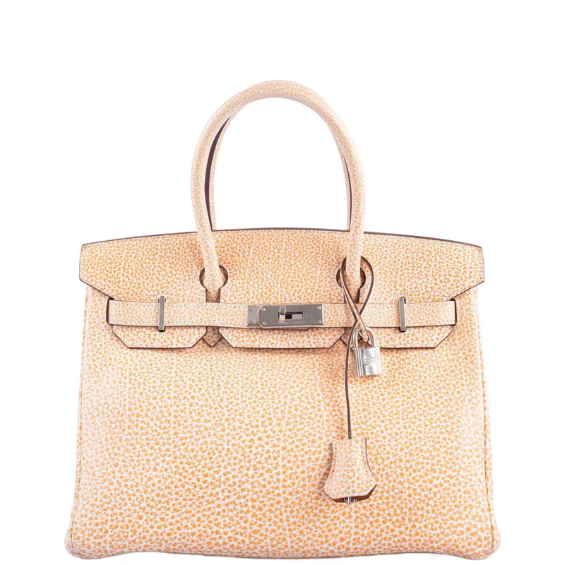 Hermès Dalmatian Birkin 30 Orange H Buffalo Palladium Hardware 1 Hermès Dalmatian Birkin 30 Orange H Buffalo Palladium Hardware (2)