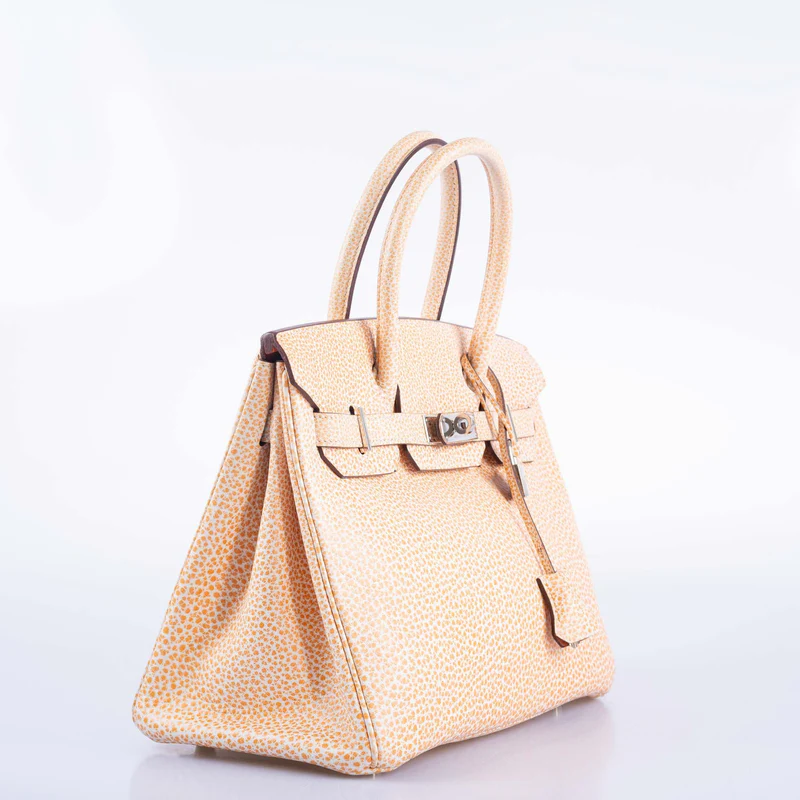 Hermès Dalmatian Birkin 30 Orange H Buffalo Palladium Hardware 3 Hermès Dalmatian Birkin 30 Orange H Buffalo Palladium Hardware - Image 3