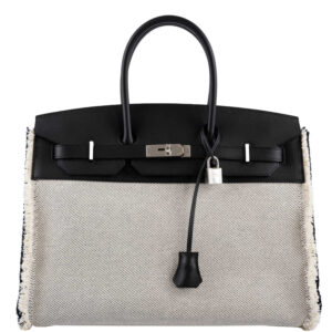 Hermès Fray Fray Birkin 35 Black Swift & Toile H with Palladium Hardware (2)