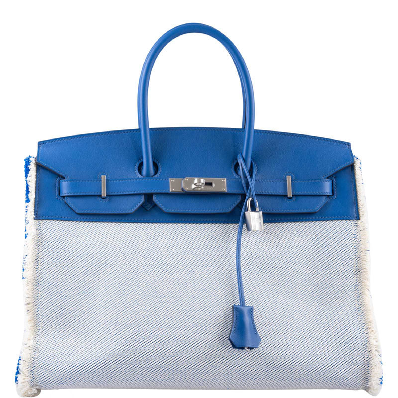 Hermès Fray Fray Birkin 35 Sellier Bleu France Swift and Twill H Canvas Palladium Hardware 1 Hermès Fray Fray Birkin 35 Sellier Bleu France Swift and Twill H Canvas Palladium Hardware (1)