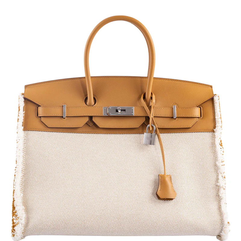 Hermès Fray Fray Birkin 35 Sesame Swift and Toile H with Palladium Hardware 4 Hermès Fray Fray Birkin 35 Sesame Swift and Toile H with Palladium Hardware - Image 4