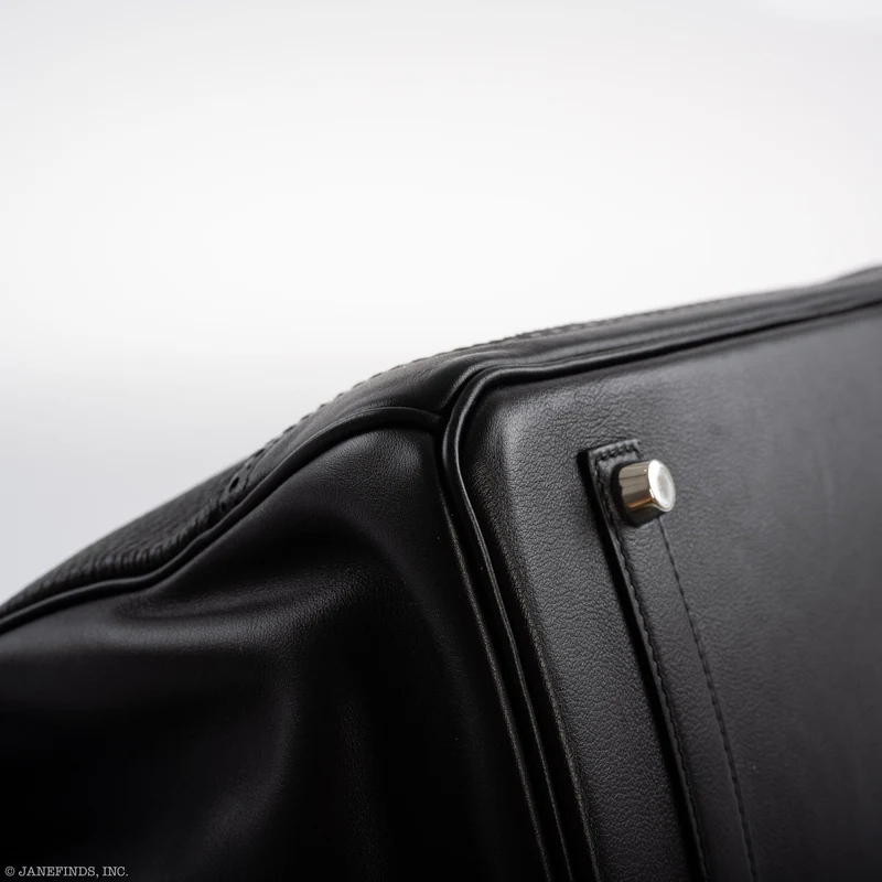Hermès Ghillies Birkin 35 Black Togo & Evergrain with Palladium Hardware 2 Hermès Ghillies Birkin 35 Black Togo & Evergrain with Palladium Hardware - Image 2