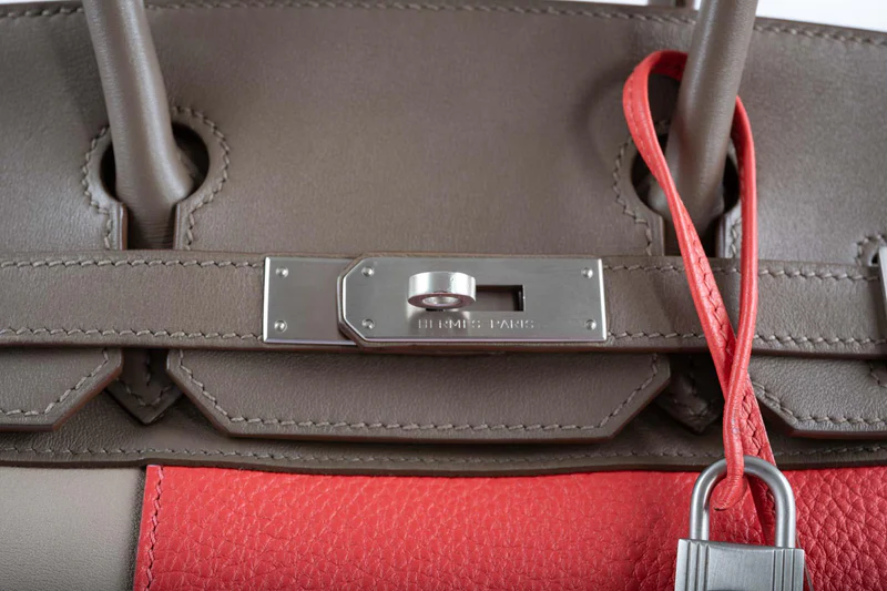 Hermès HSS Birkin 30 Tri-Color Rose Jaipur, Etoupe, Argile Clemence and Swift Brushed Palladium Hardware 2 Hermès HSS Birkin 30 Tri-Color Rose Jaipur, Etoupe, Argile Clemence and Swift Brushed Palladium Hardware - Image 2