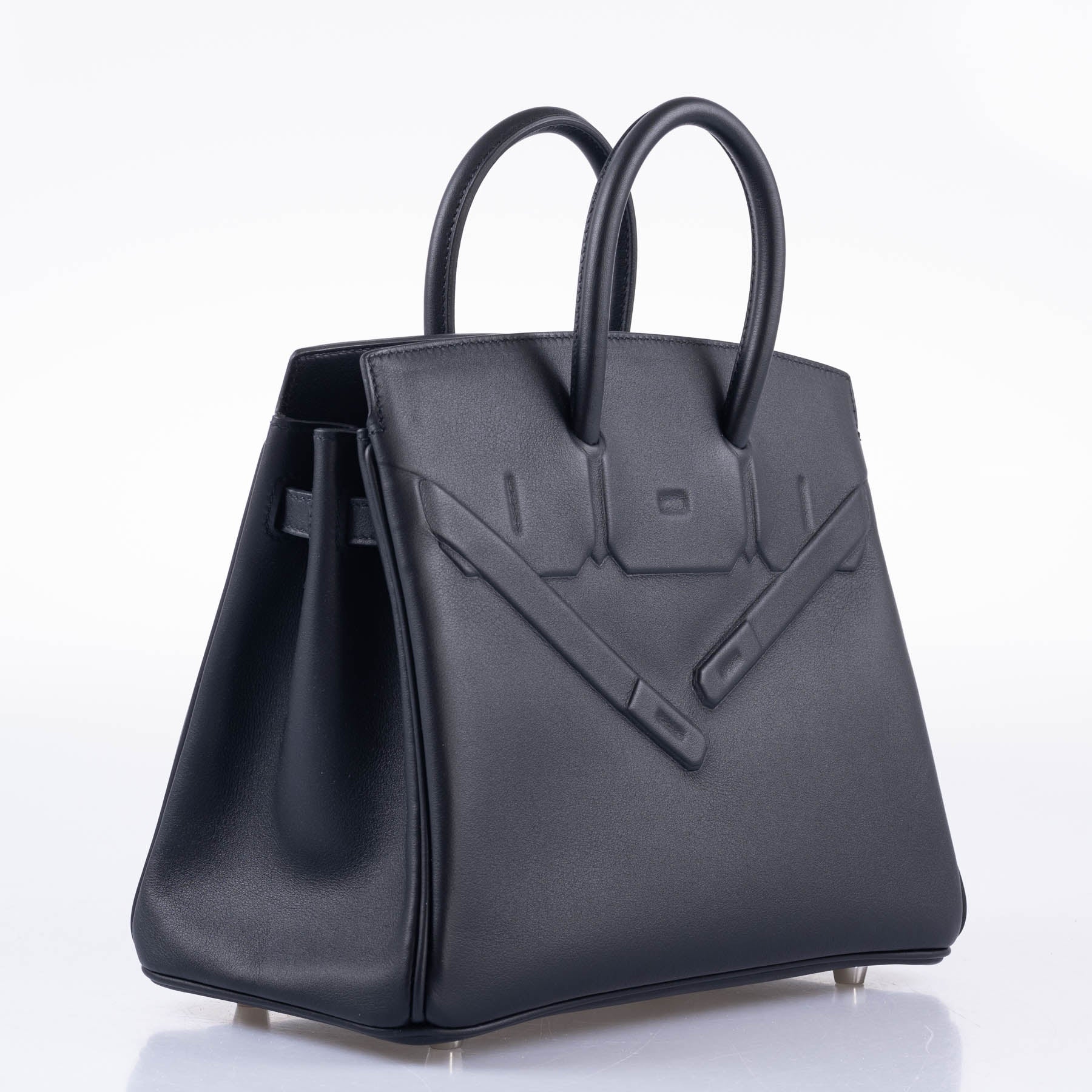 Hermès Shadow Birkin 25 Black Swift Leather Palladium Hardware 3 Hermès Shadow Birkin 25 Black Swift Leather Palladium Hardware - Image 3
