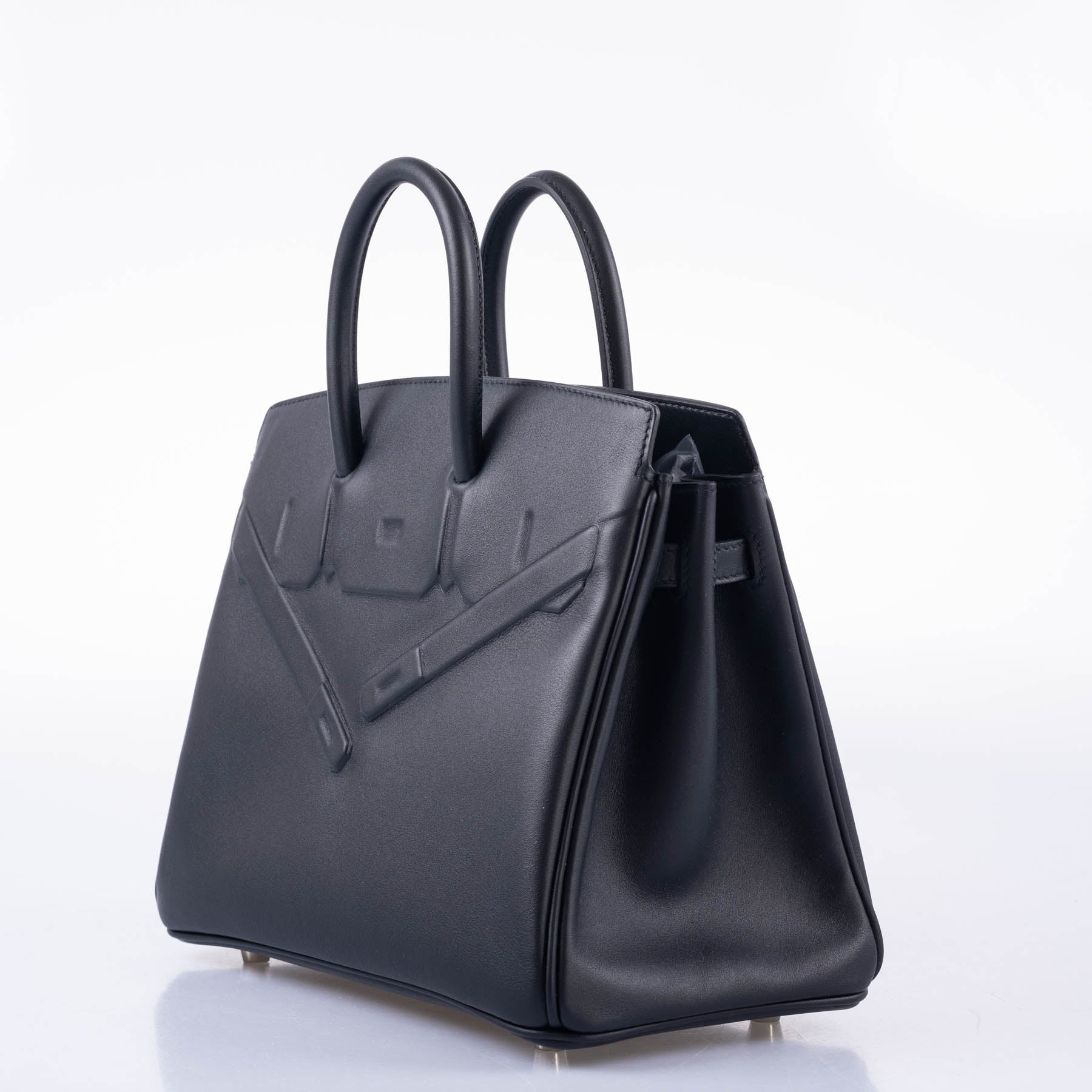Hermès Shadow Birkin 25 Black Swift Leather Palladium Hardware 4 Hermès Shadow Birkin 25 Black Swift Leather Palladium Hardware - Image 4