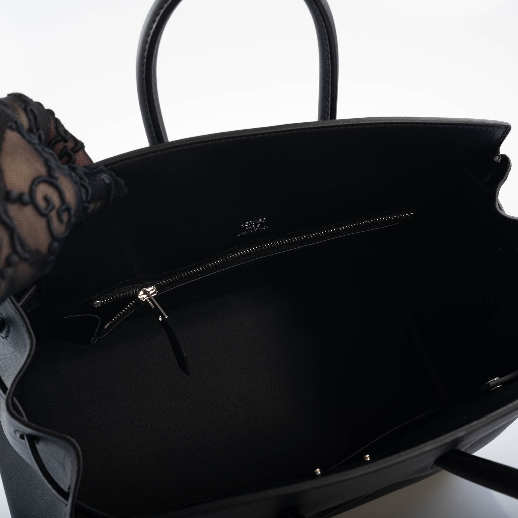 Hermès Shadow Birkin 25 Black Swift Leather Palladium Hardware 5 Hermès Shadow Birkin 25 Black Swift Leather Palladium Hardware - Image 5
