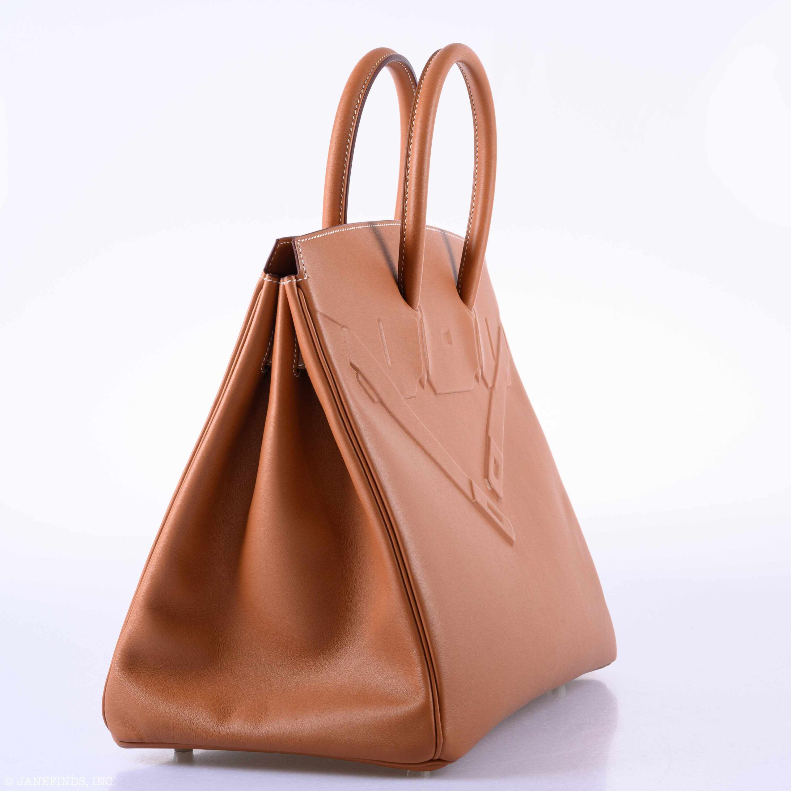 Hermès Shadow Birkin 35 Gold Swift Palladium Hardware 2 Hermès Shadow Birkin 35 Gold Swift Palladium Hardware - Image 2