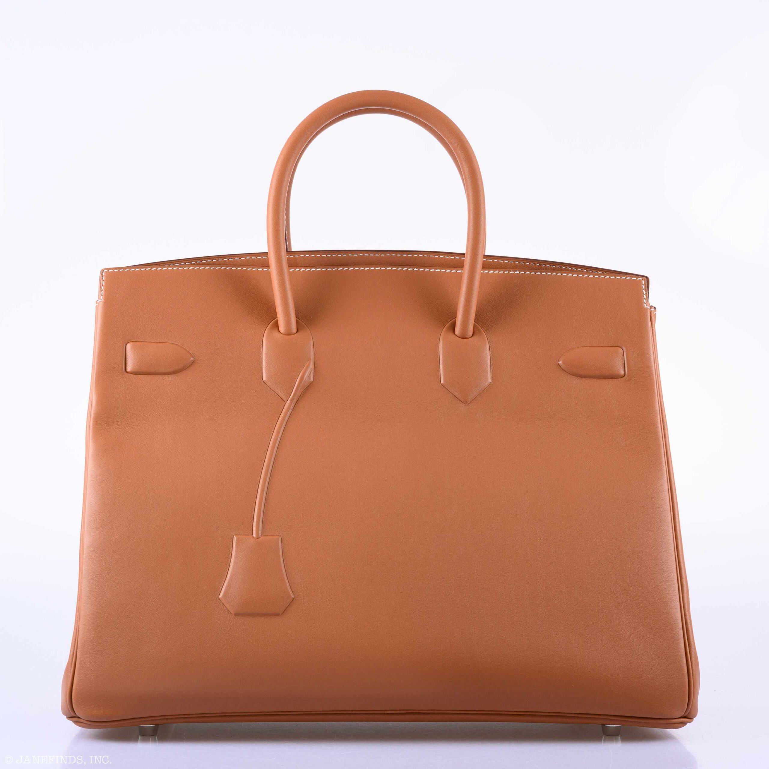 Hermès Shadow Birkin 35 Gold Swift Palladium Hardware 3 Hermès Shadow Birkin 35 Gold Swift Palladium Hardware - Image 3