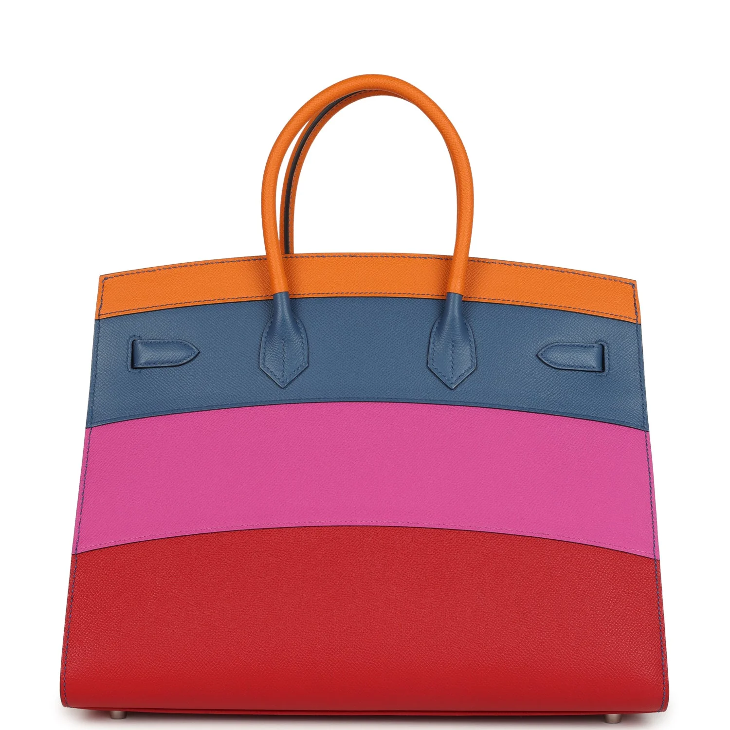 A LIMITED EDITION ABRICOT, BLEU AGATE, MAGNOLIA & ROUGE CASAQUE EPSOM LEATHER SUNSET RAINBOW SELLIER BIRKIN 35 WITH PALLADIUM HARDWARE 3 A LIMITED EDITION ABRICOT, BLEU AGATE, MAGNOLIA & ROUGE CASAQUE EPSOM LEATHER SUNSET RAINBOW SELLIER BIRKIN 35 WITH PALLADIUM HARDWARE - Image 3