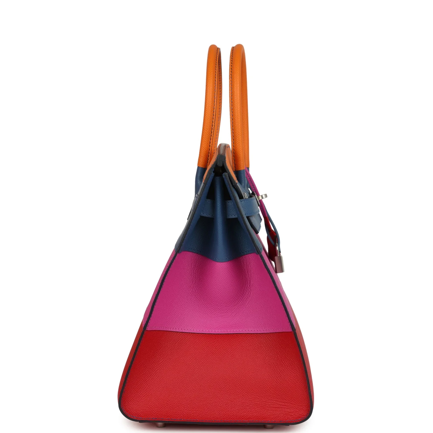 Hermès "Sunset" Birkin Sellier 35 Abricot, Bleu Agate, Magnolia and Rouge Casaque Epsom Palladium Hardware 2 Hermès "Sunset" Birkin Sellier 35 Abricot, Bleu Agate, Magnolia and Rouge Casaque Epsom Palladium Hardware - Image 2