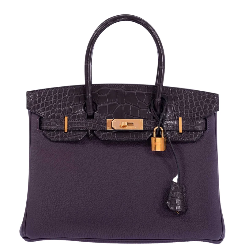 Hermès Touch Birkin 30 Prunoir Togo Raisin Matte Alligator Rose Gold Hardware 2 Hermès Touch Birkin 30 Prunoir Togo Raisin Matte Alligator Rose Gold Hardware - Image 2