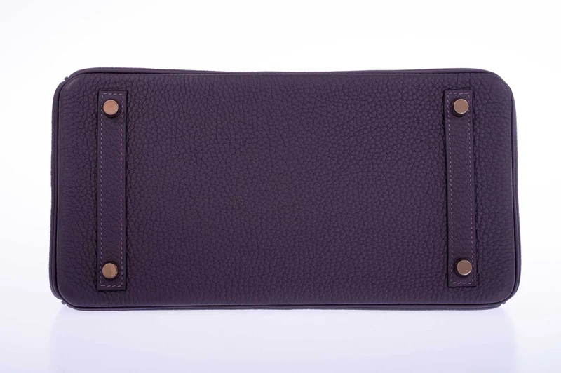 Hermès Touch Birkin 30 Prunoir Togo Raisin Matte Alligator Rose Gold Hardware 4 Hermès Touch Birkin 30 Prunoir Togo Raisin Matte Alligator Rose Gold Hardware - Image 4
