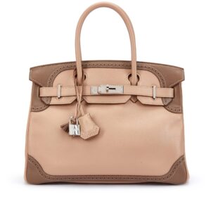 Limited Edition Argile and Etoupe Swift Ghillies Birkin 30 Palladium Hardware (3)