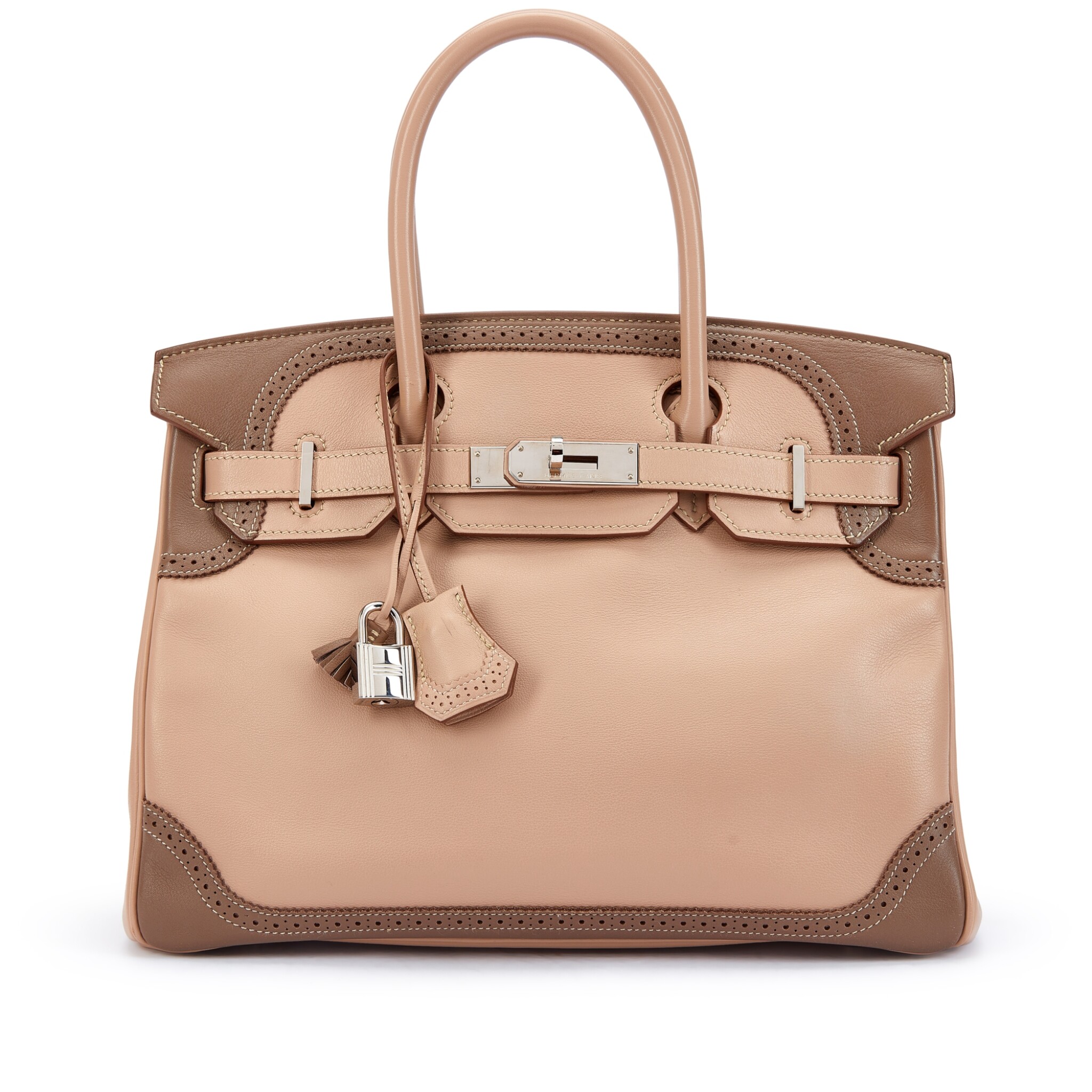 Limited Edition Argile and Etoupe Swift Ghillies Birkin 30 Palladium Hardware 1 Limited Edition Argile and Etoupe Swift Ghillies Birkin 30 Palladium Hardware (3)