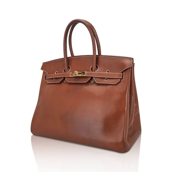 Limited Edition Birkin 35 Bag Fauve Barenia Leather with Gold Hardware 2 Limited Edition Birkin 35 Bag Fauve Barenia Leather with Gold Hardware - Image 2