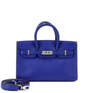 Limited Edition Bleu Electrique Swift Micro Birkin 15 Palladium Hardware, (3)