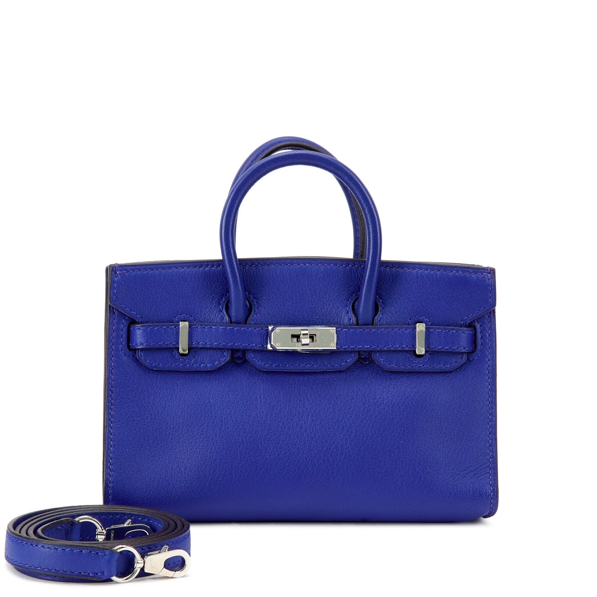 Limited Edition Bleu Electrique Swift Micro Birkin 15 Palladium Hardware 1 Limited Edition Bleu Electrique Swift Micro Birkin 15 Palladium Hardware, (3)