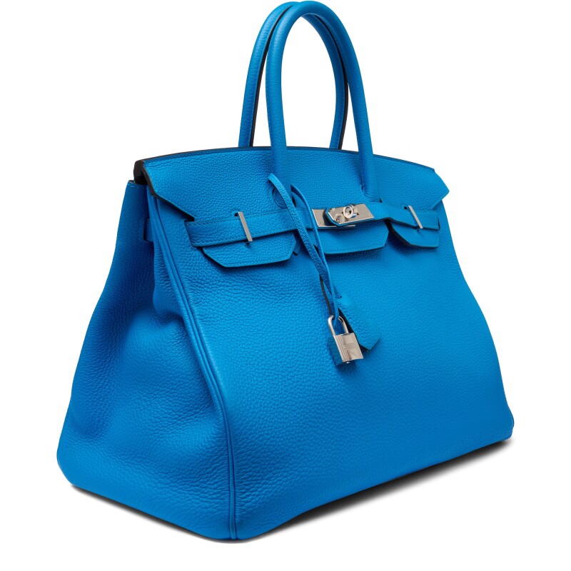 Limited Edition Bleu Zanzibar and Malachite Togo Verso Birkin 35 Palladium Hardware 2 Limited Edition Bleu Zanzibar and Malachite Togo Verso Birkin 35 Palladium Hardware - Image 2