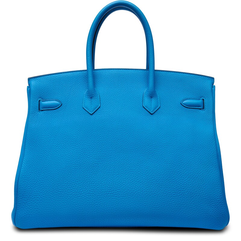 Limited Edition Bleu Zanzibar and Malachite Togo Verso Birkin 35 Palladium Hardware 3 Limited Edition Bleu Zanzibar and Malachite Togo Verso Birkin 35 Palladium Hardware - Image 3