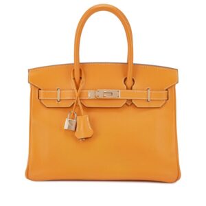 Limited Edition Jaune d'Or and Potiron Epsom Candy Birkin 30 Permabrass Hardware (1)