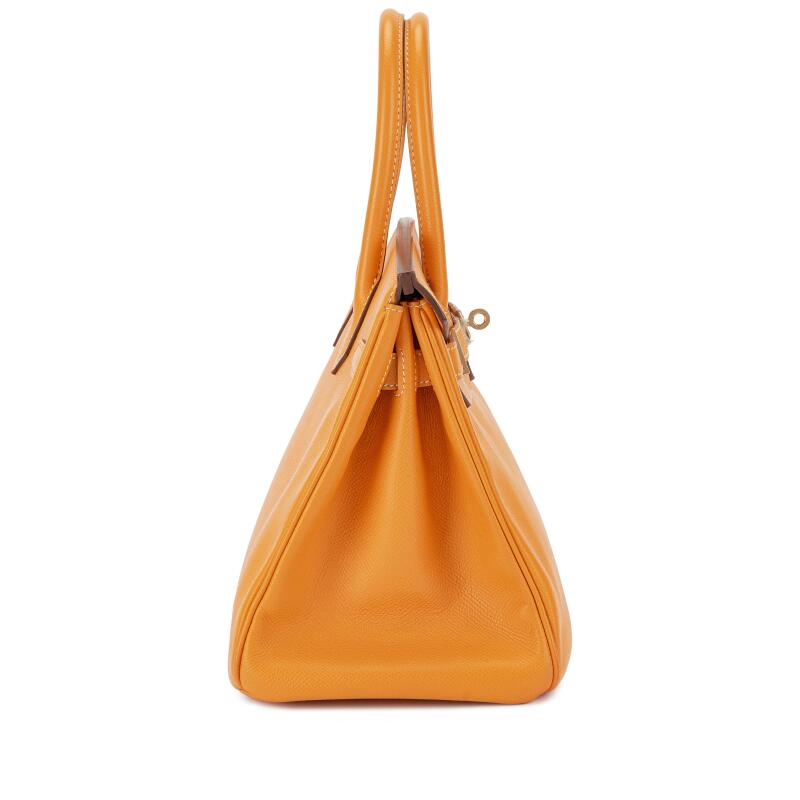 Limited Edition Jaune d'Or and Potiron Epsom Candy Birkin 30 Permabrass Hardware 3 Limited Edition Jaune d'Or and Potiron Epsom Candy Birkin 30 Permabrass Hardware - Image 3