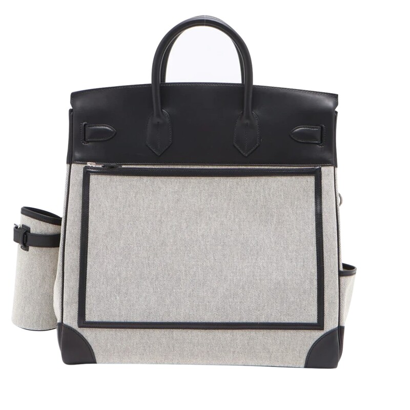 Limited Edition Noir Swift and Toile HAC Birkin 40 Palladium Hardware 2 Limited Edition Noir Swift and Toile HAC Birkin 40 Palladium Hardware - Image 2