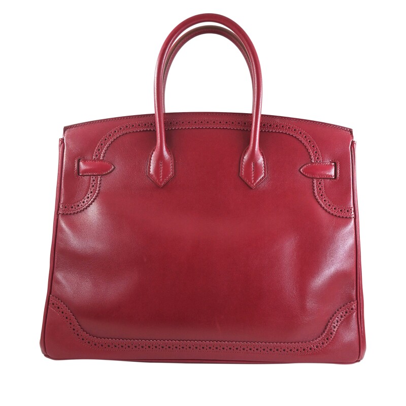 Limited Edition Rubis Tadelakt Leather Ghillies Birkin 35 with Permabrass Hardware 3 Limited Edition Rubis Tadelakt Leather Ghillies Birkin 35 with Permabrass Hardware - Image 3