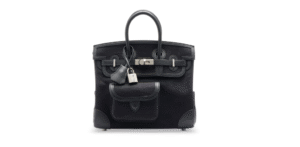 A LIMITED EDITION BLACK CANVAS & SWIFT LEATHER CARGO BIRKIN 25 WITH PALLADIUM HARDWARE