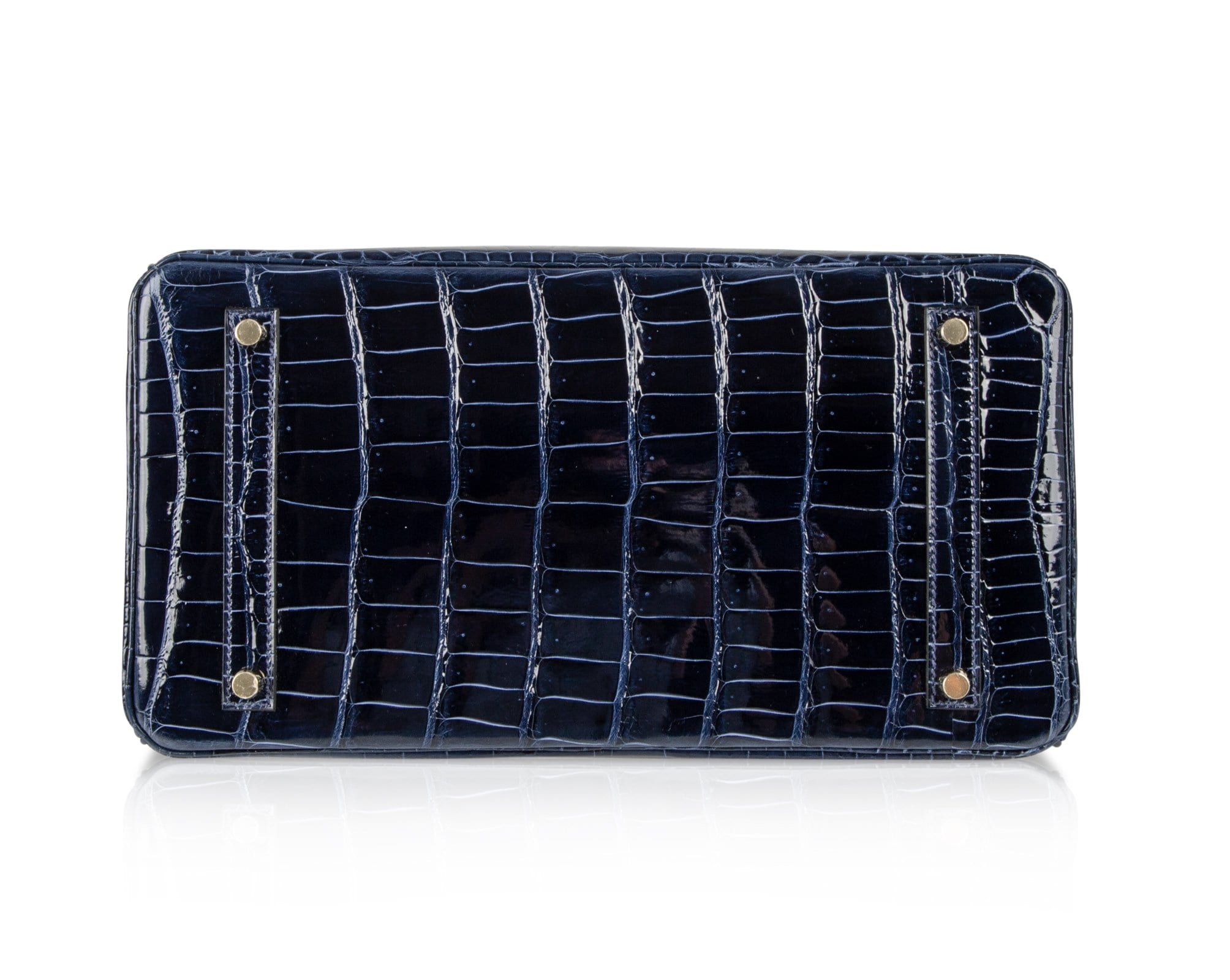 Limited Edition Shiny Indigo & Rouge H Porosus Crocodile Contour Birkin 35 with Gold Hardware 2 Limited Edition Shiny Indigo & Rouge H Porosus Crocodile Contour Birkin 35 with Gold Hardware - Image 2